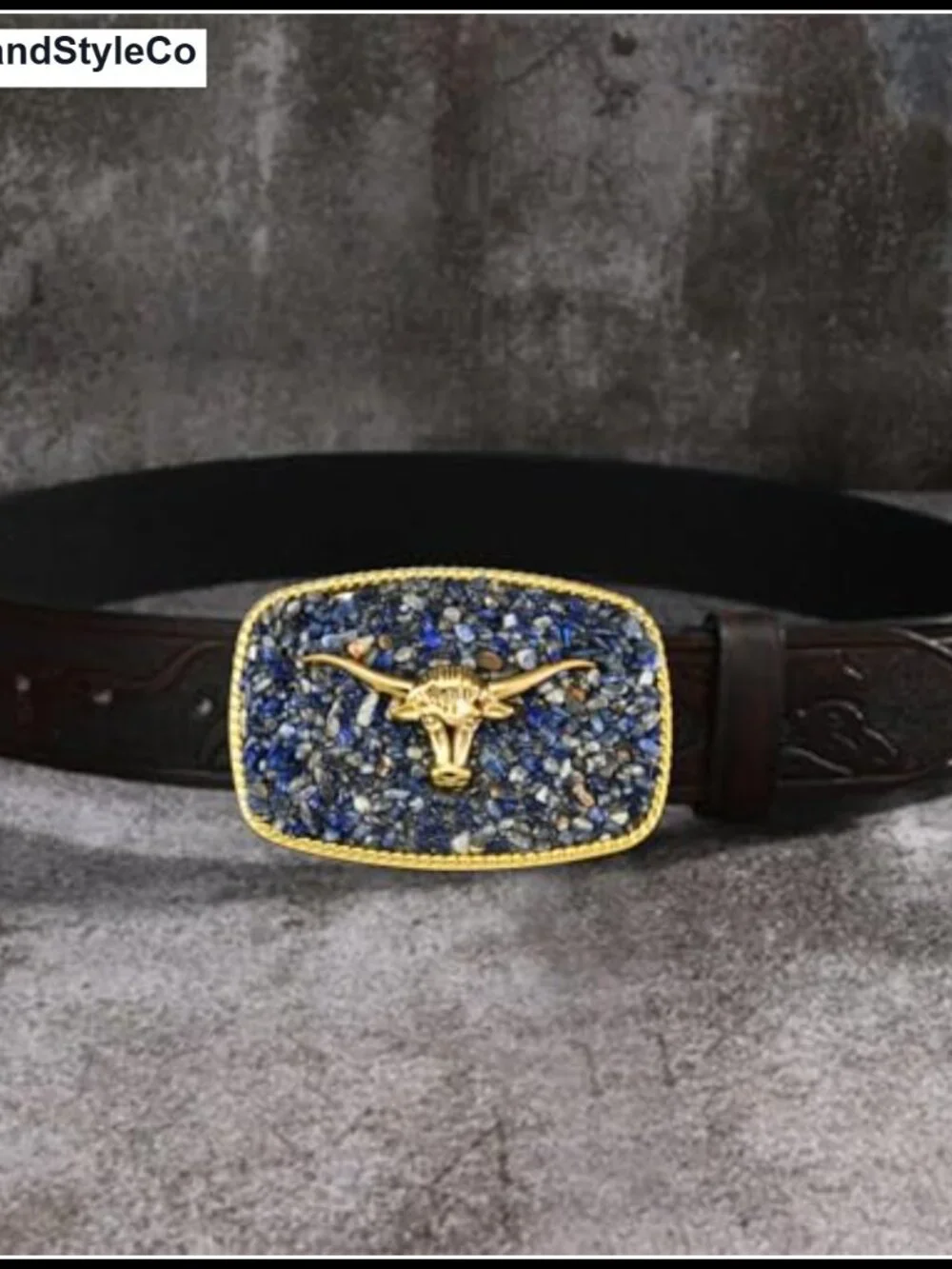 Western Belt Buckle for Men, Golden Horse Design, Zinc Alloy, Fits 1.5
